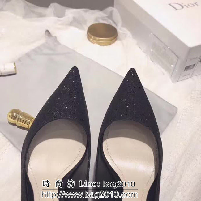 DIOR迪奧 馬蹄跟原版鞋 格利特材質 高跟鞋 QZS1874